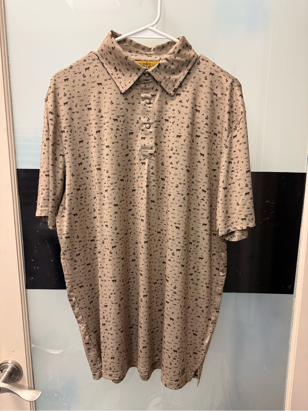 STS Ranchwear Taupe Printed Polo Shirt